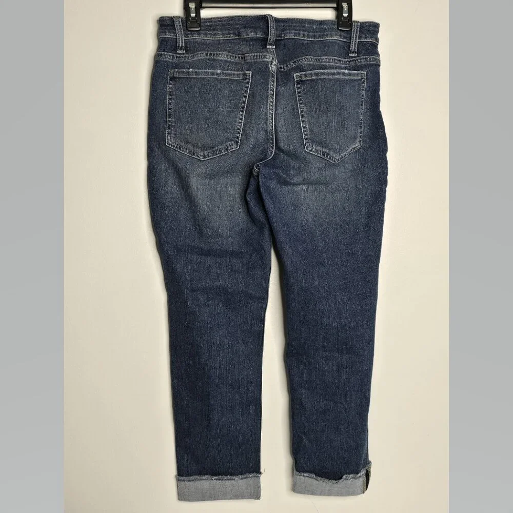 Riders By Lee Capri Womens Denim Jeans Size 10 Medium Blue Stretch Cuffed